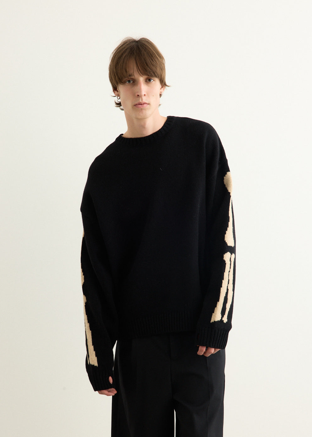 5G Wool BONE Crew Sweater