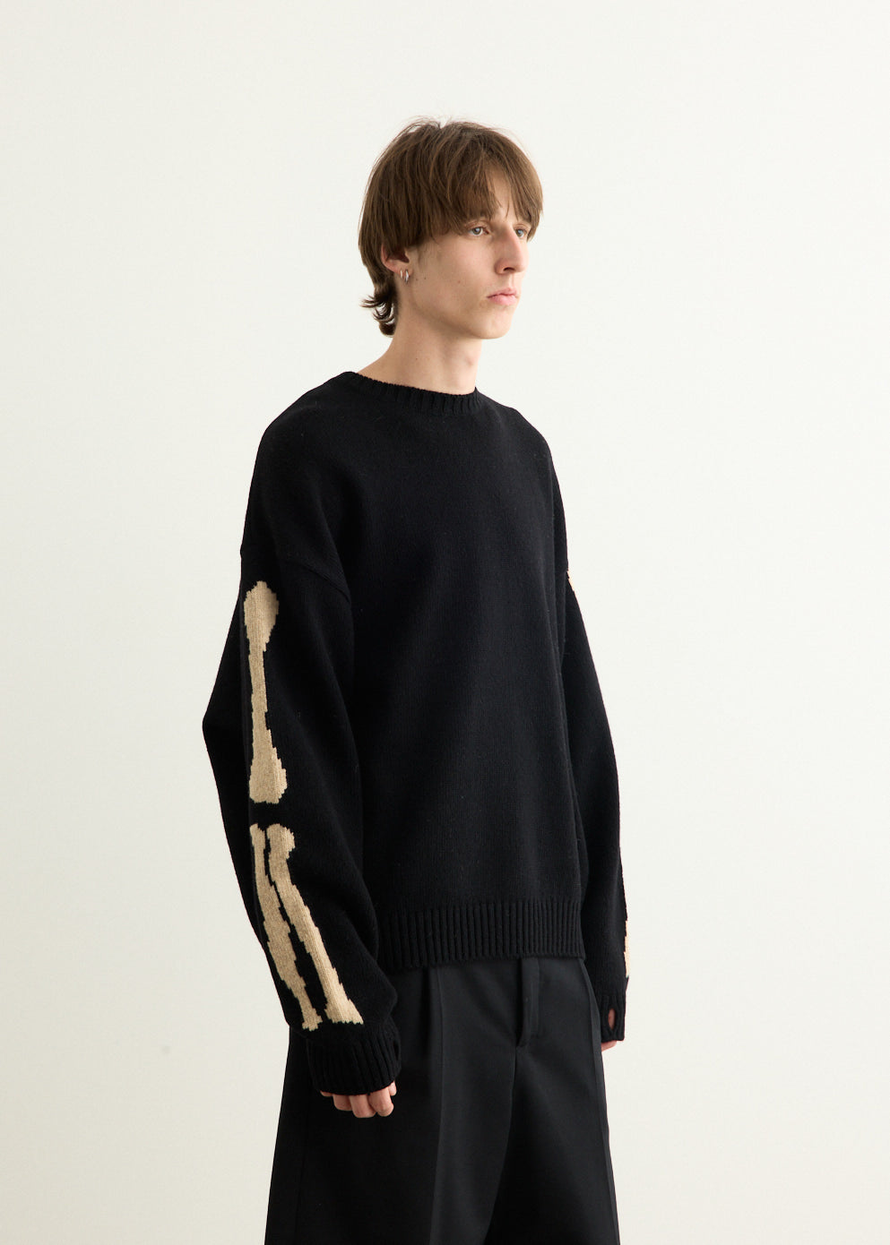 5G Wool BONE Crew Sweater