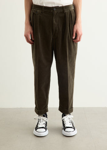 2 Pleats Tapered Corduroy Pants