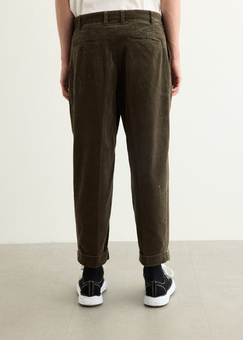 2 Pleats Tapered Corduroy Pants