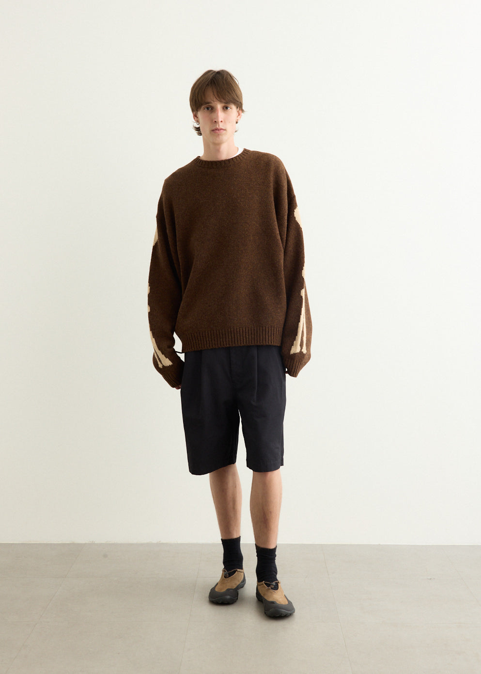 5G Wool BONE Crew Sweater