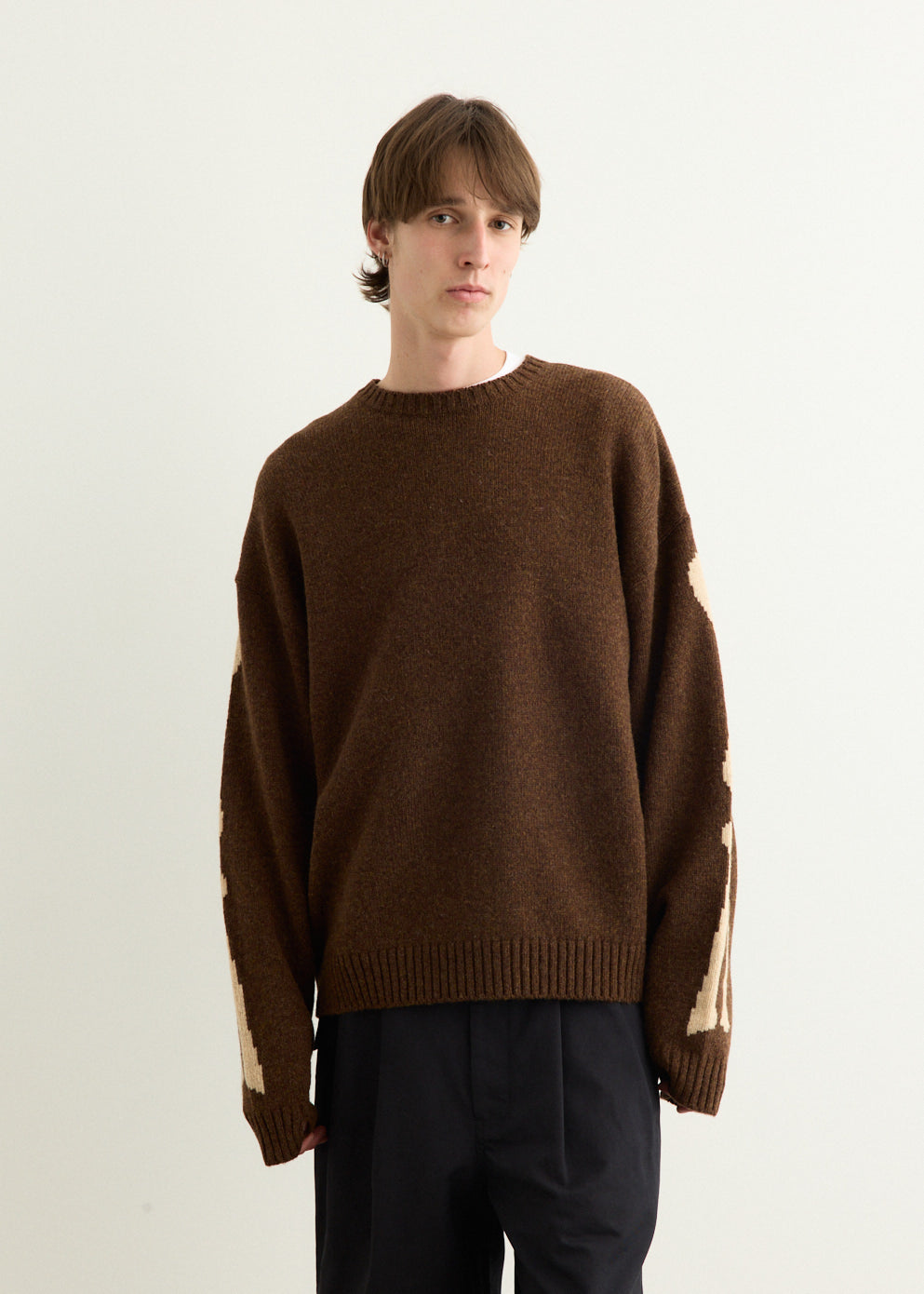 5G Wool BONE Crew Sweater