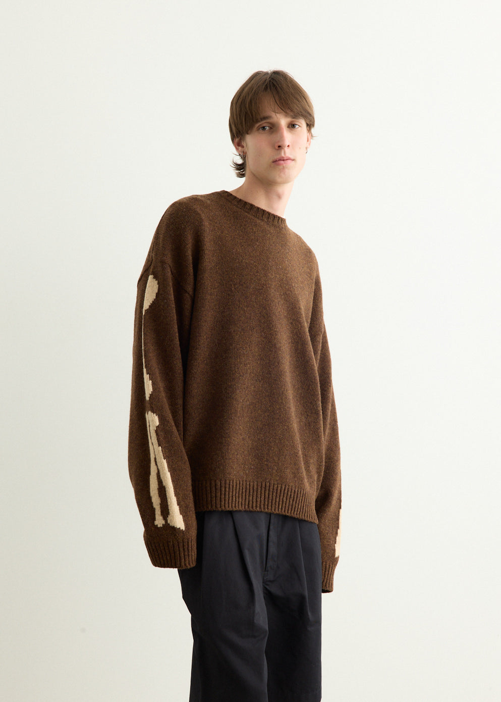 5G Wool BONE Crew Sweater
