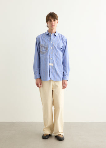 Cotton Stripe x Cotton Check Jacket