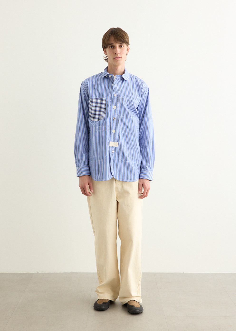 Cotton Stripe x Cotton Check Jacket