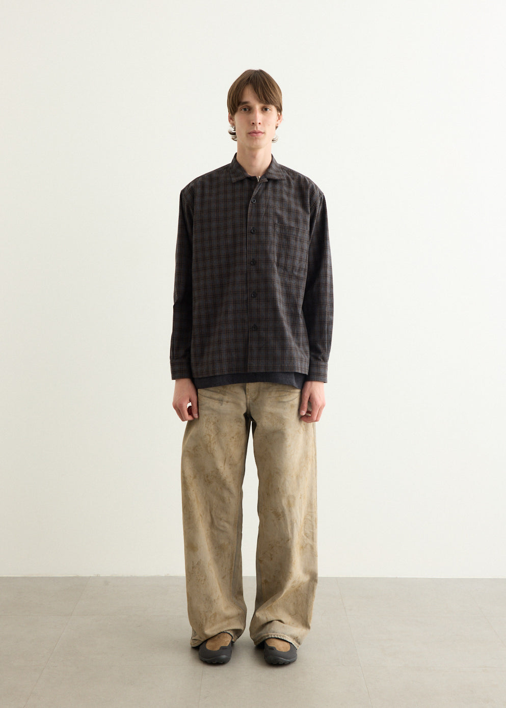 Cotton Check x Cotton Flannel Layer Shirt