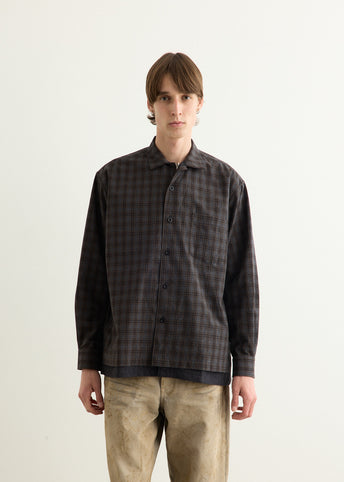 Cotton Check x Cotton Flannel Layer Shirt