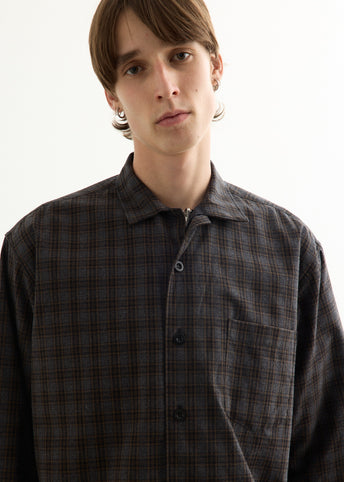 Cotton Check x Cotton Flannel Layer Shirt