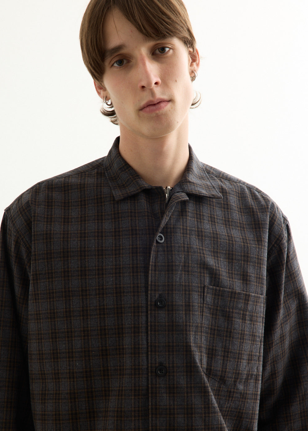 Cotton Check x Cotton Flannel Layer Shirt