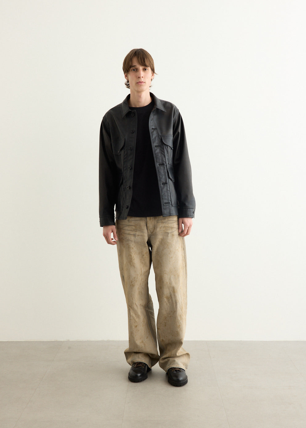 Filson Synthetic Leather x Wool Moss Jacket