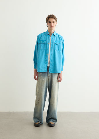 WORK Light Denim Pigment Coating Shirt