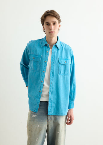 WORK Light Denim Pigment Coating Shirt