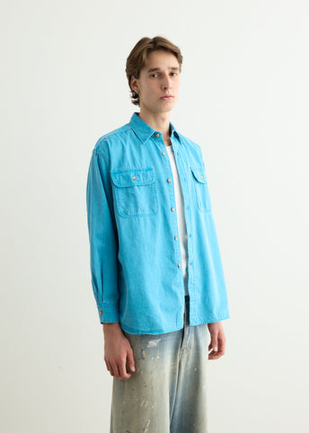 WORK Light Denim Pigment Coating Shirt