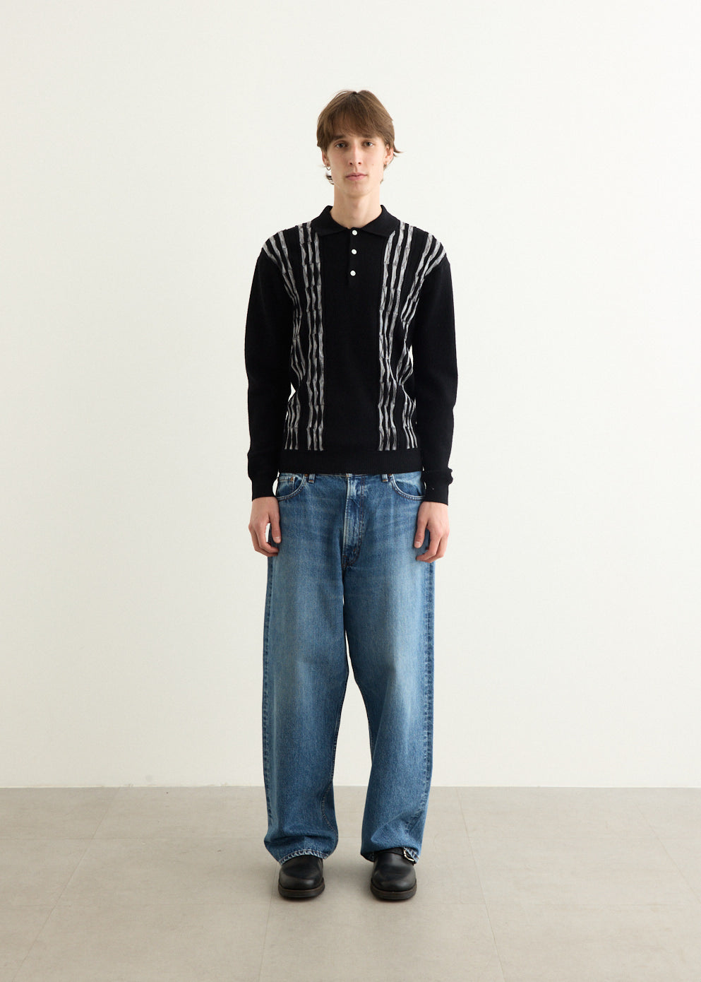 Knit Born Stripe 14G Polo