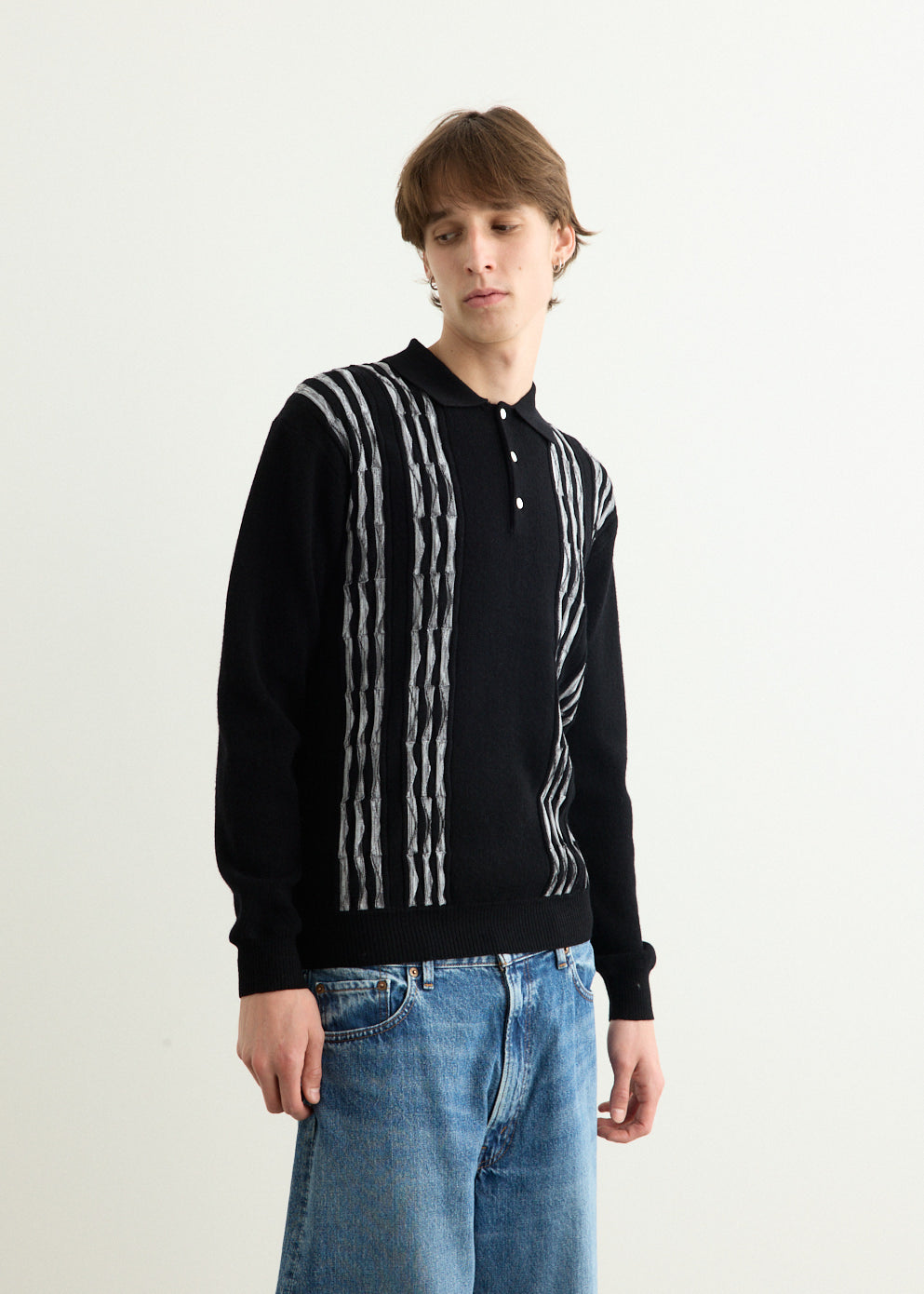 Knit Born Stripe 14G Polo