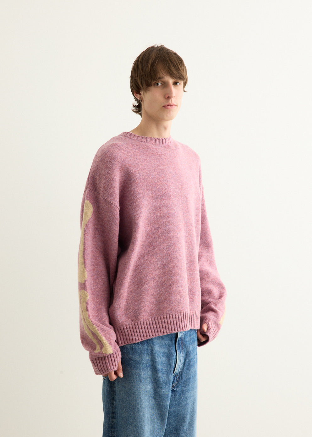5G Wool BONE Crew Sweater