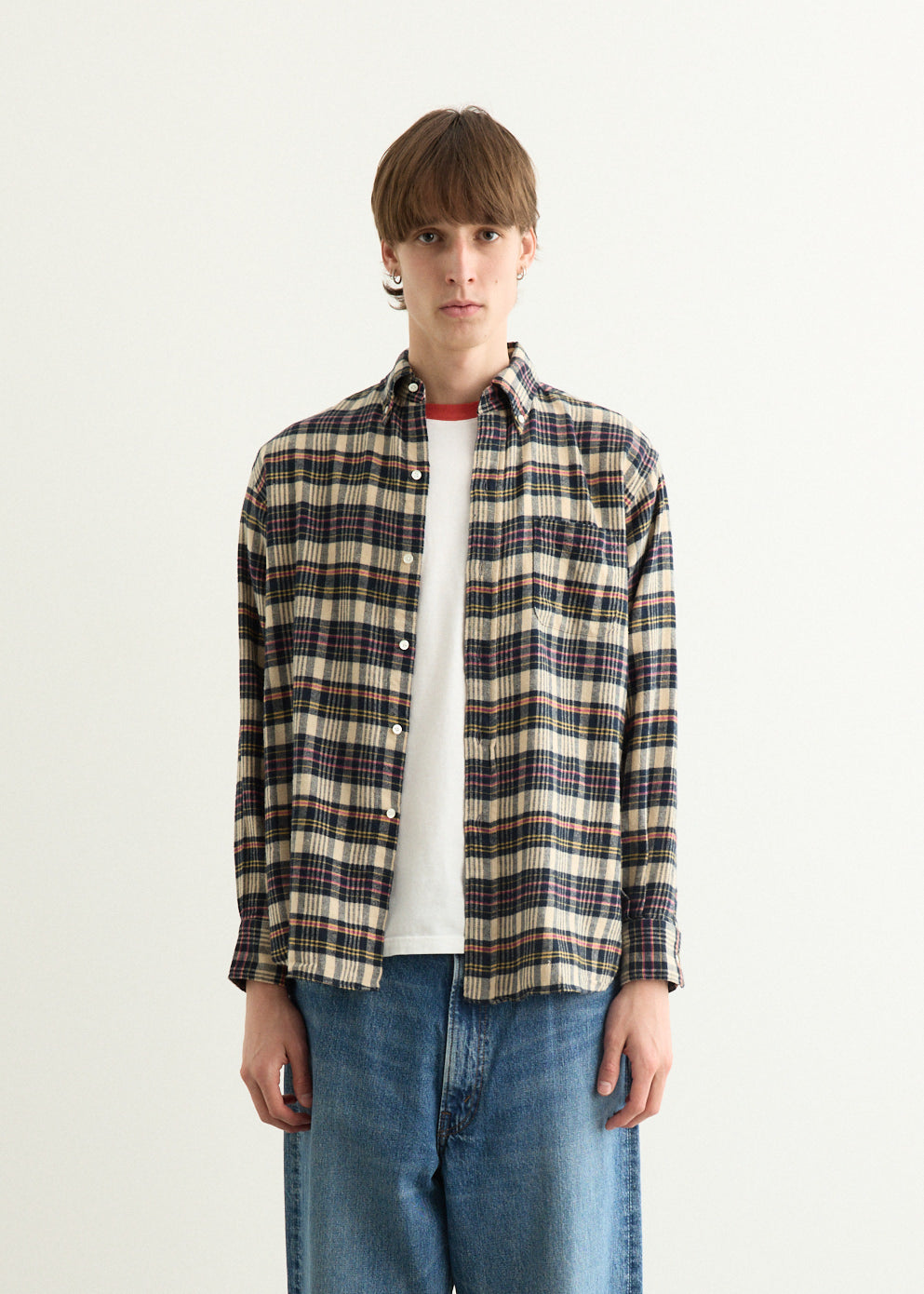 B.D. Classic-Fit Indian Flannel Plaid Shirt