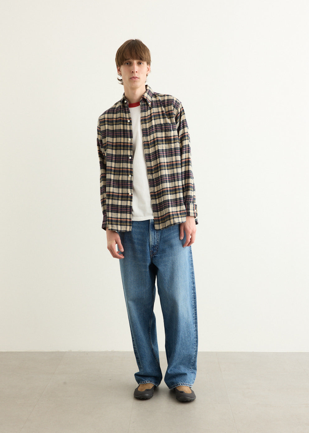 B.D. Classic-Fit Indian Flannel Plaid Shirt