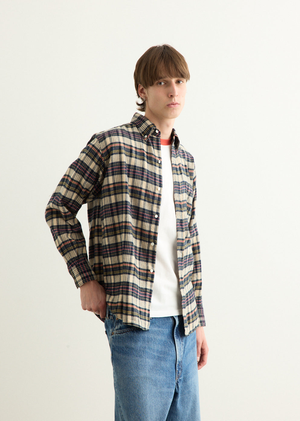 B.D. Classic-Fit Indian Flannel Plaid Shirt