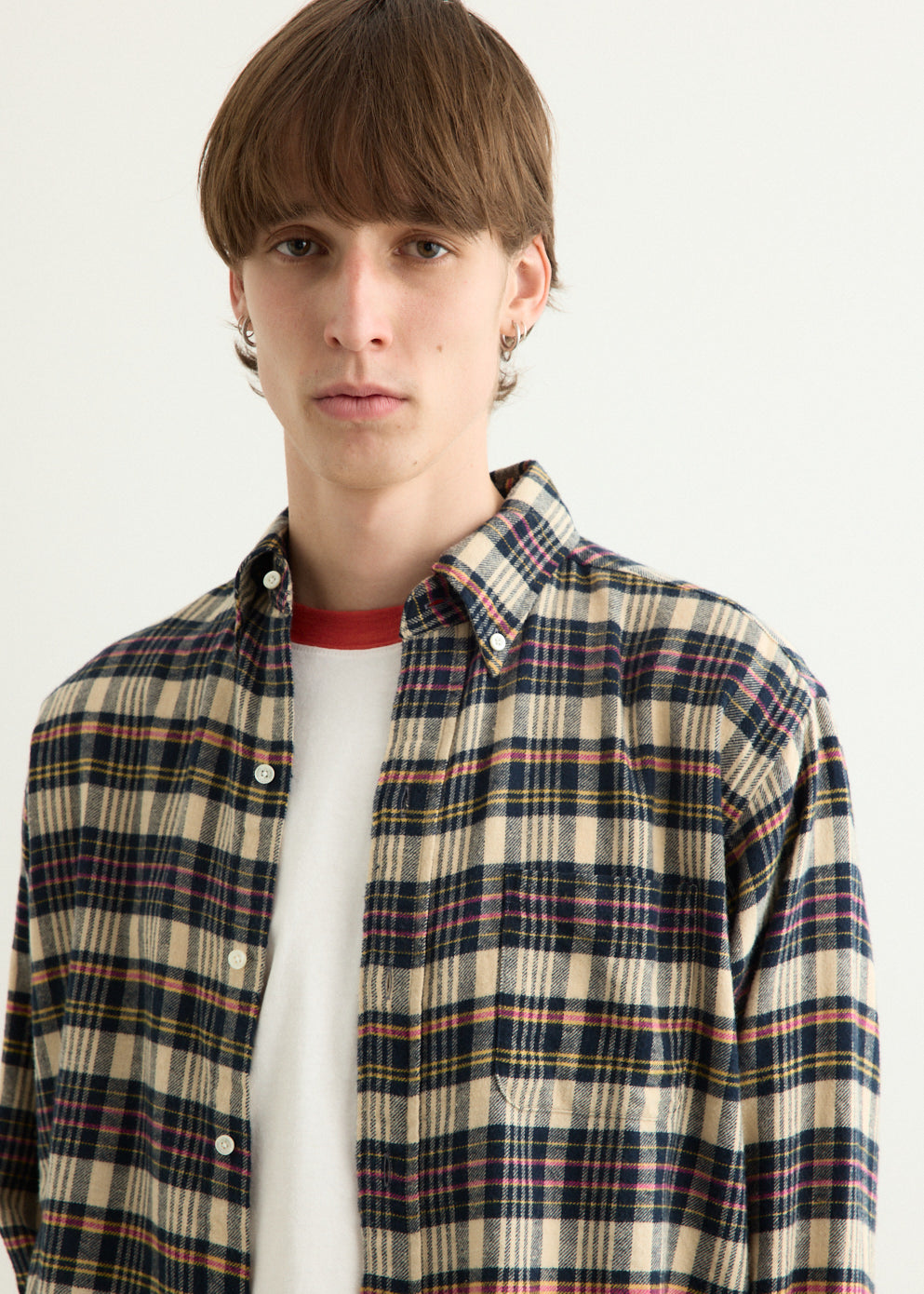 B.D. Classic-Fit Indian Flannel Plaid Shirt