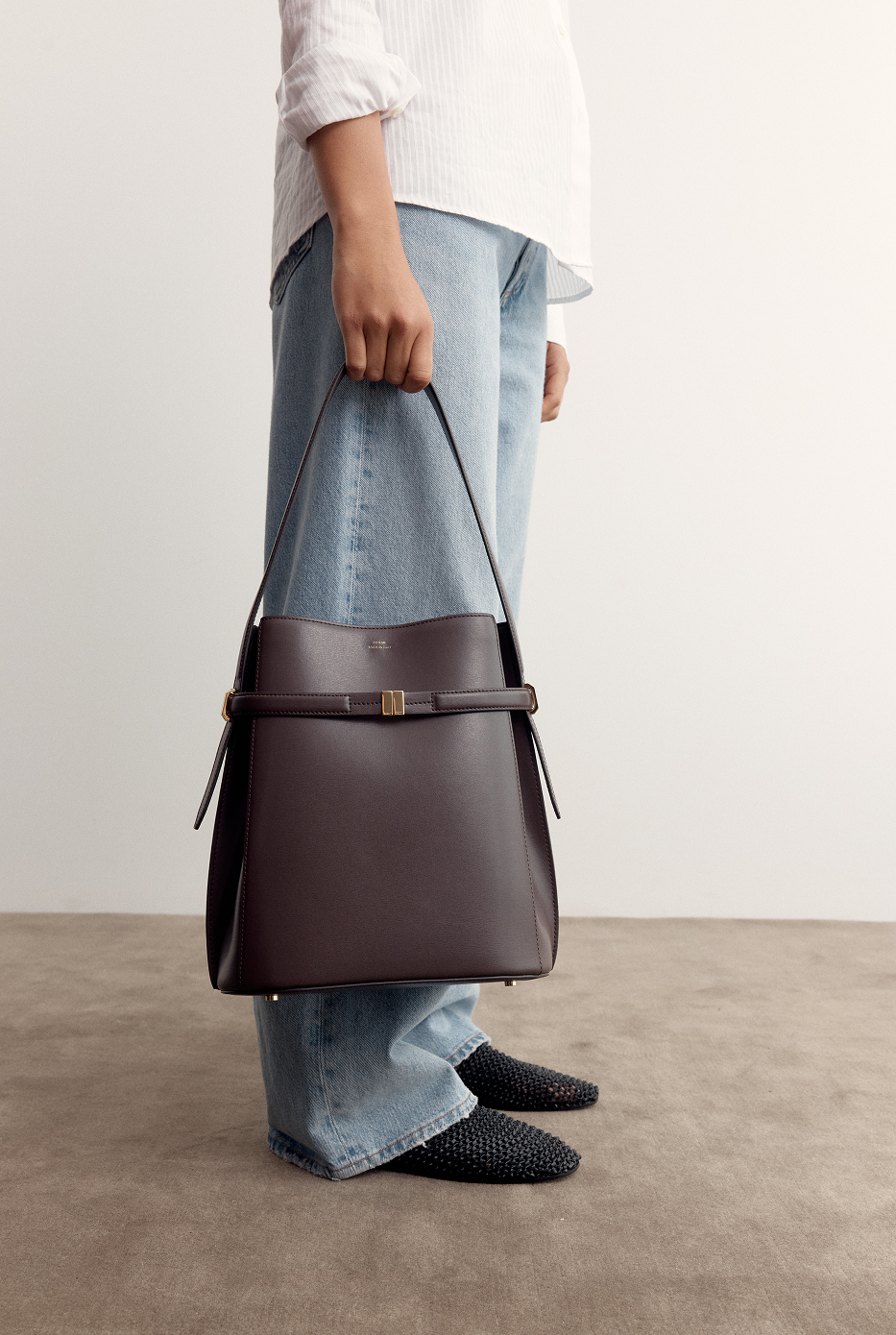 Belted Bucket Bag