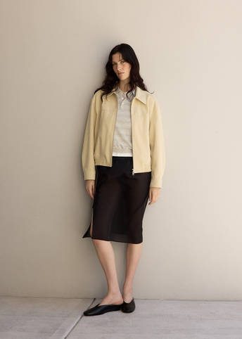 Unisex Vegan Suede Collared Blouson