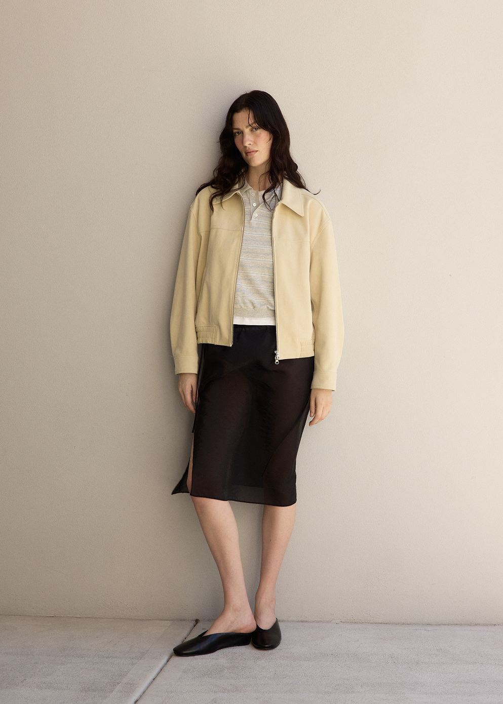 Unisex Vegan Suede Collared Blouson