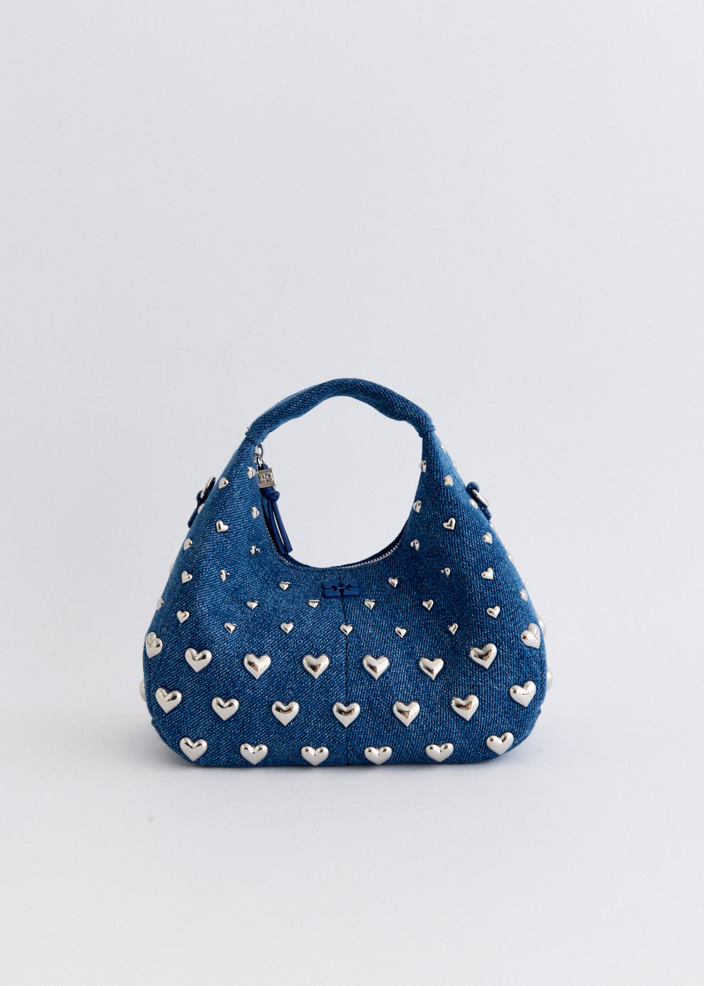 Hobo Mini Heart Stud Denim Bag