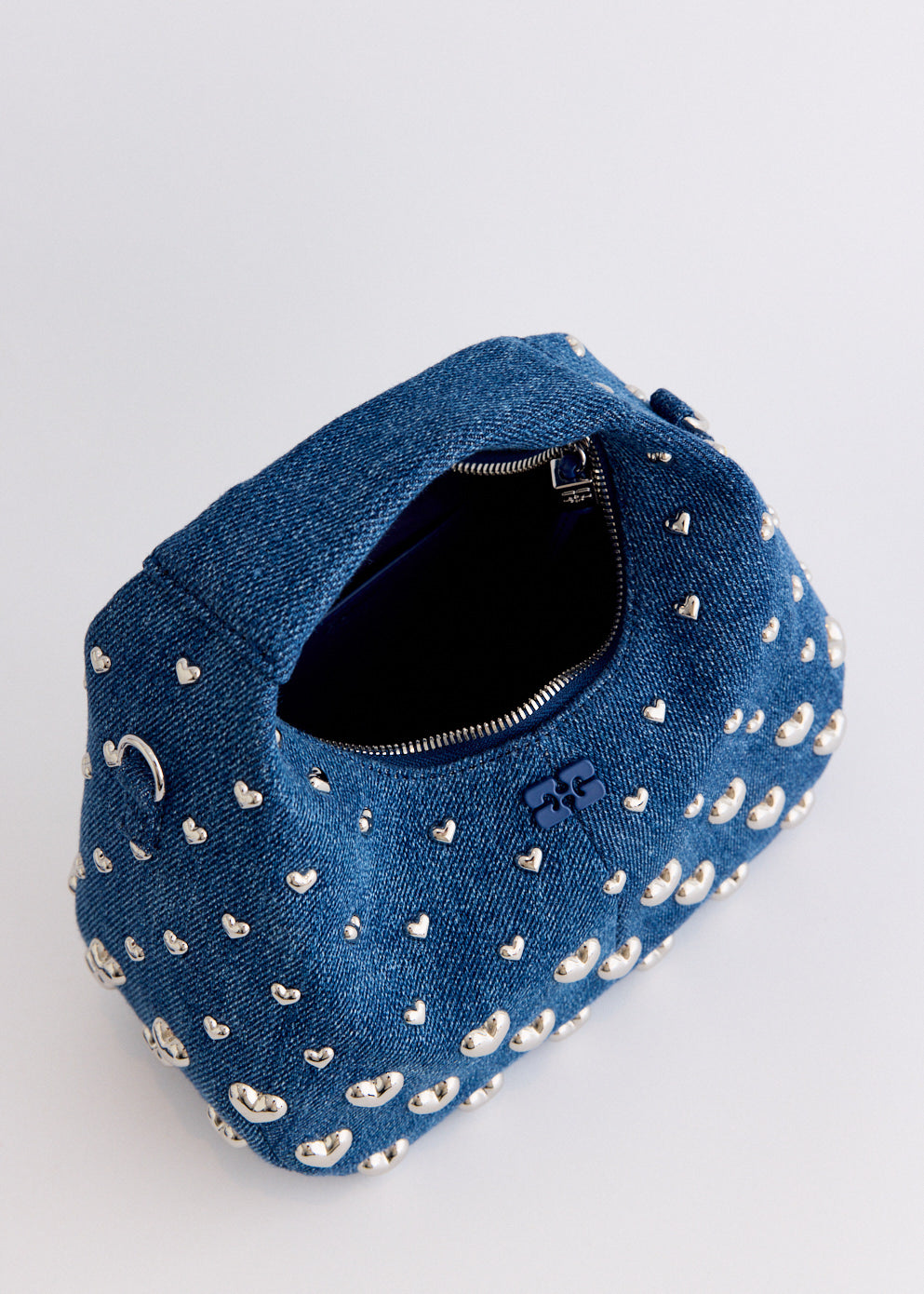 Hobo Mini Heart Stud Denim Bag