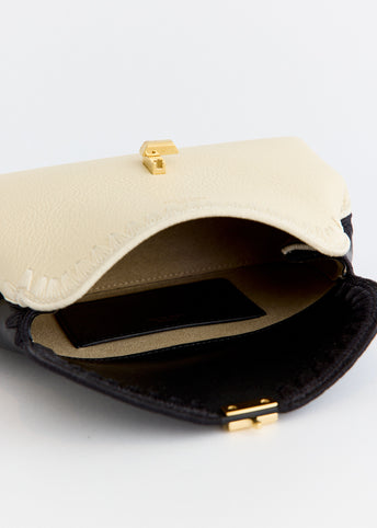 Mini T-Lock Embroidered Clutch