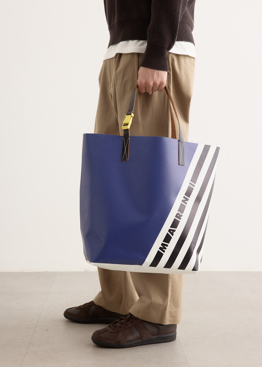 Diagonal Stripe Shopping Tote