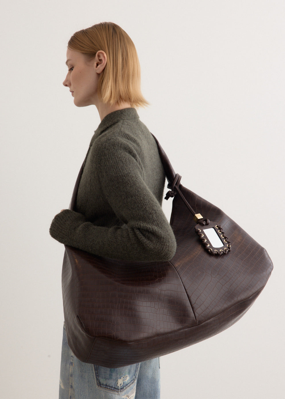 Croco XXL Hobo Bou Bag