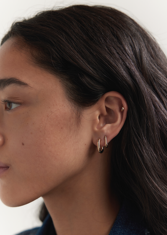 Gold Oval Hoop Earrings