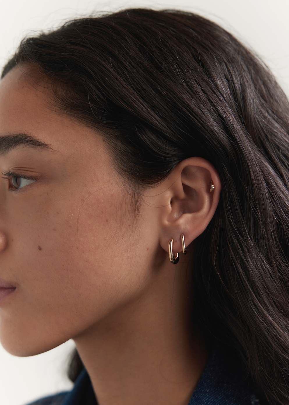 Gold Oval Hoop Earrings