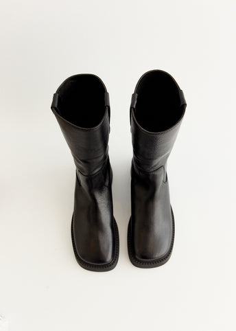 Aron Raw Black Ankle Boots