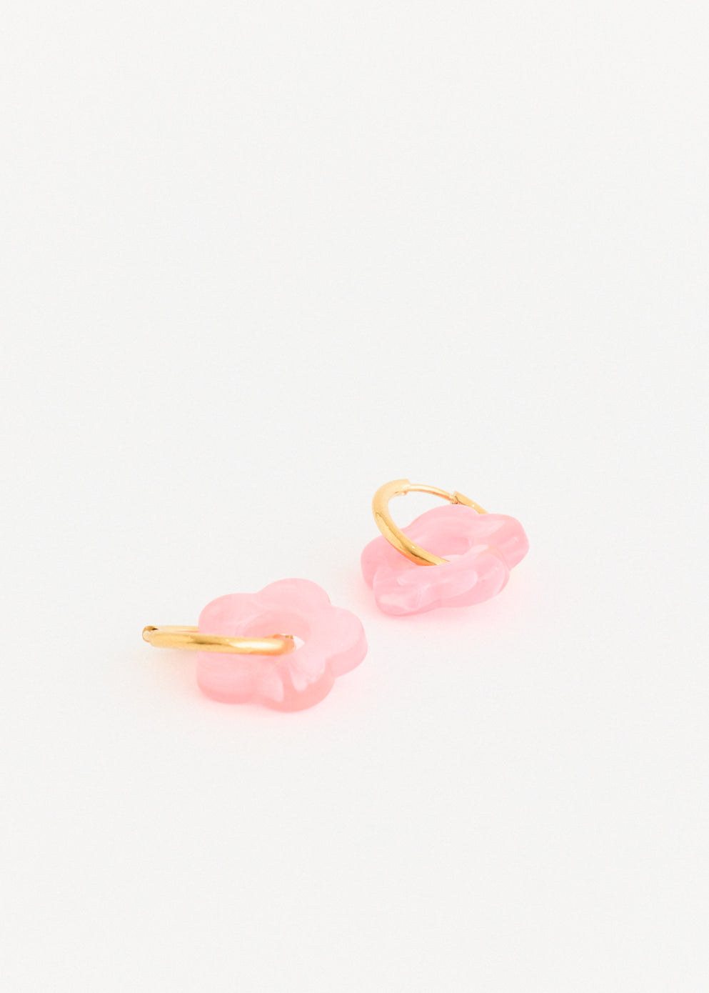 Medium Hoop And Resin Flower Earrings