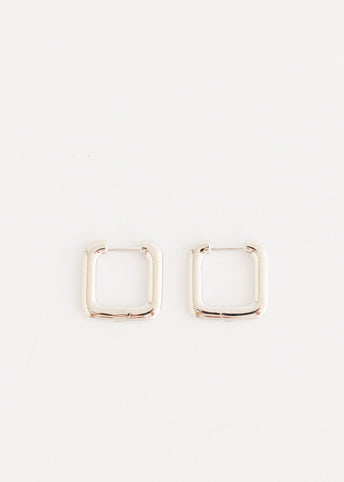 Silver Square Hoop Earrings