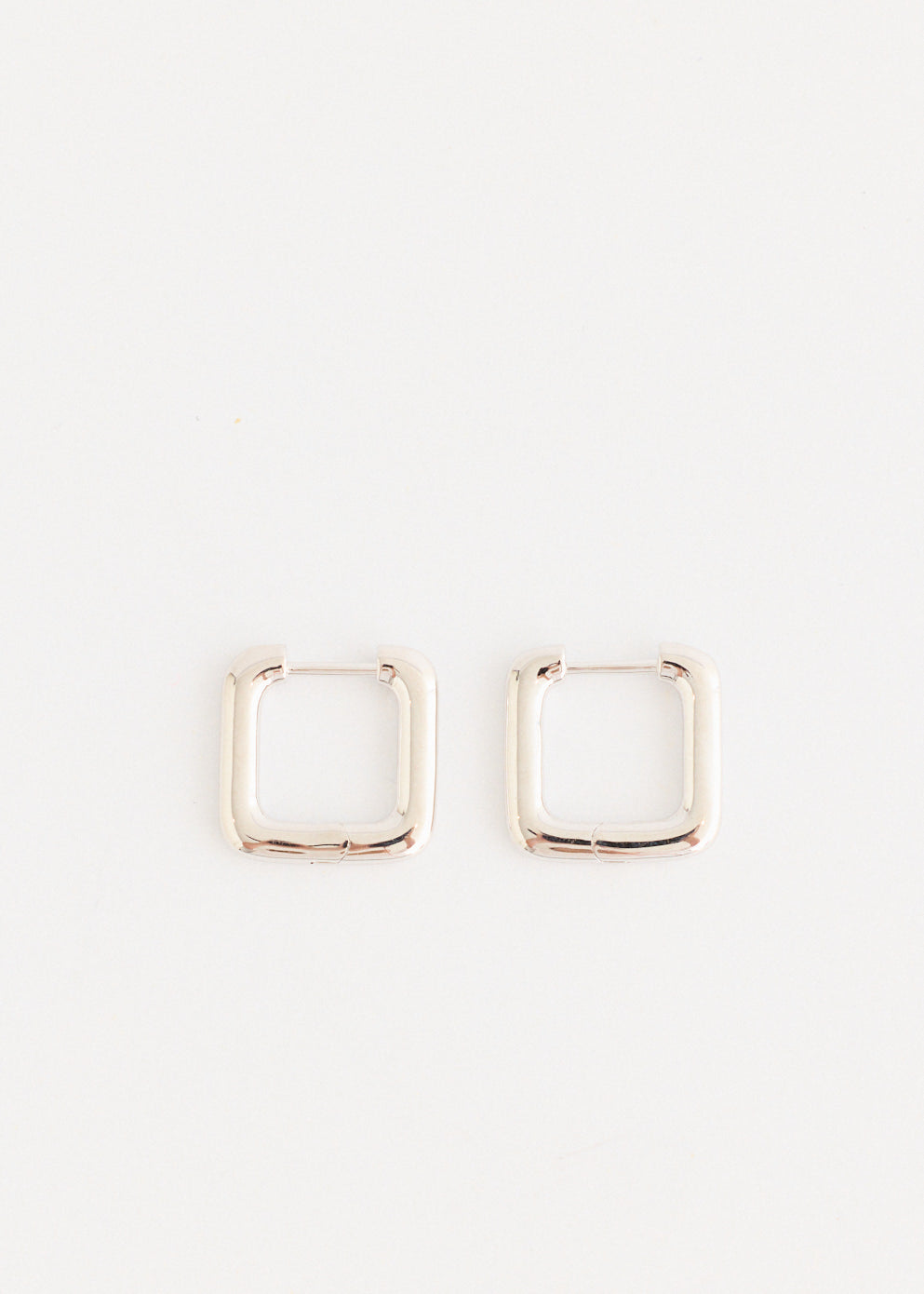 Silver Square Hoop Earrings