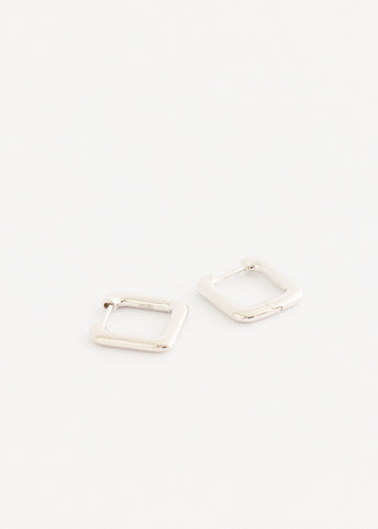 Silver Square Hoop Earrings