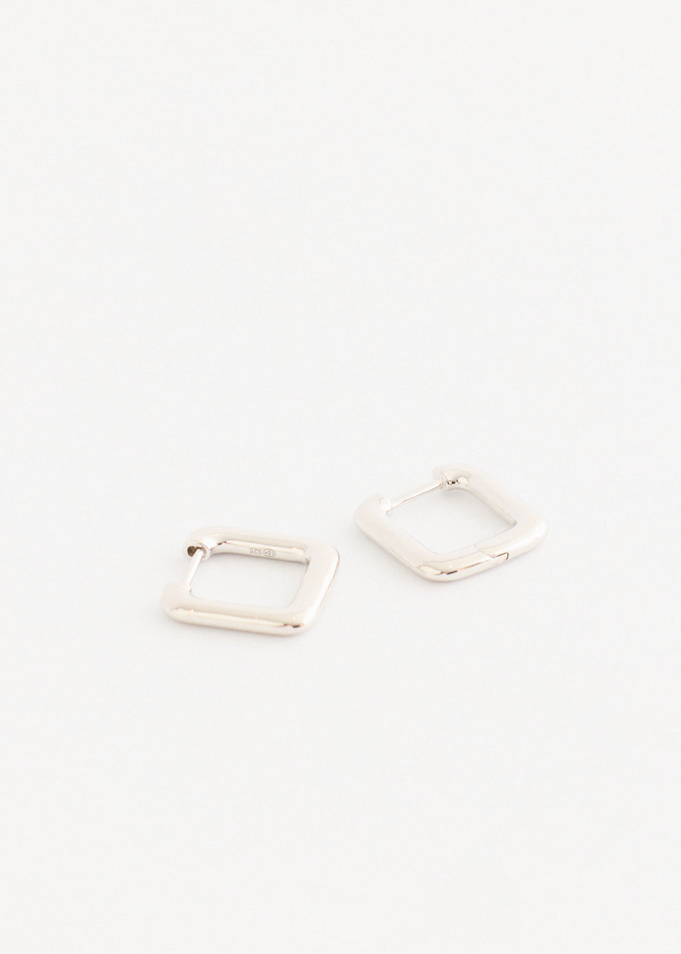 Silver Square Hoop Earrings