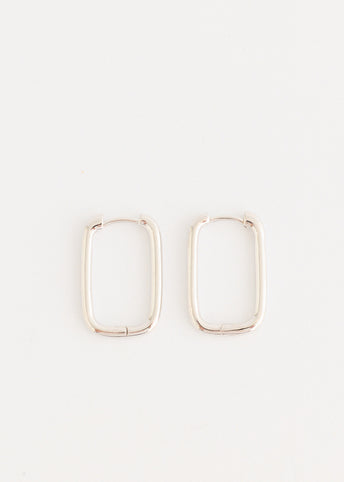 Silver Square Hoop Earrings Large