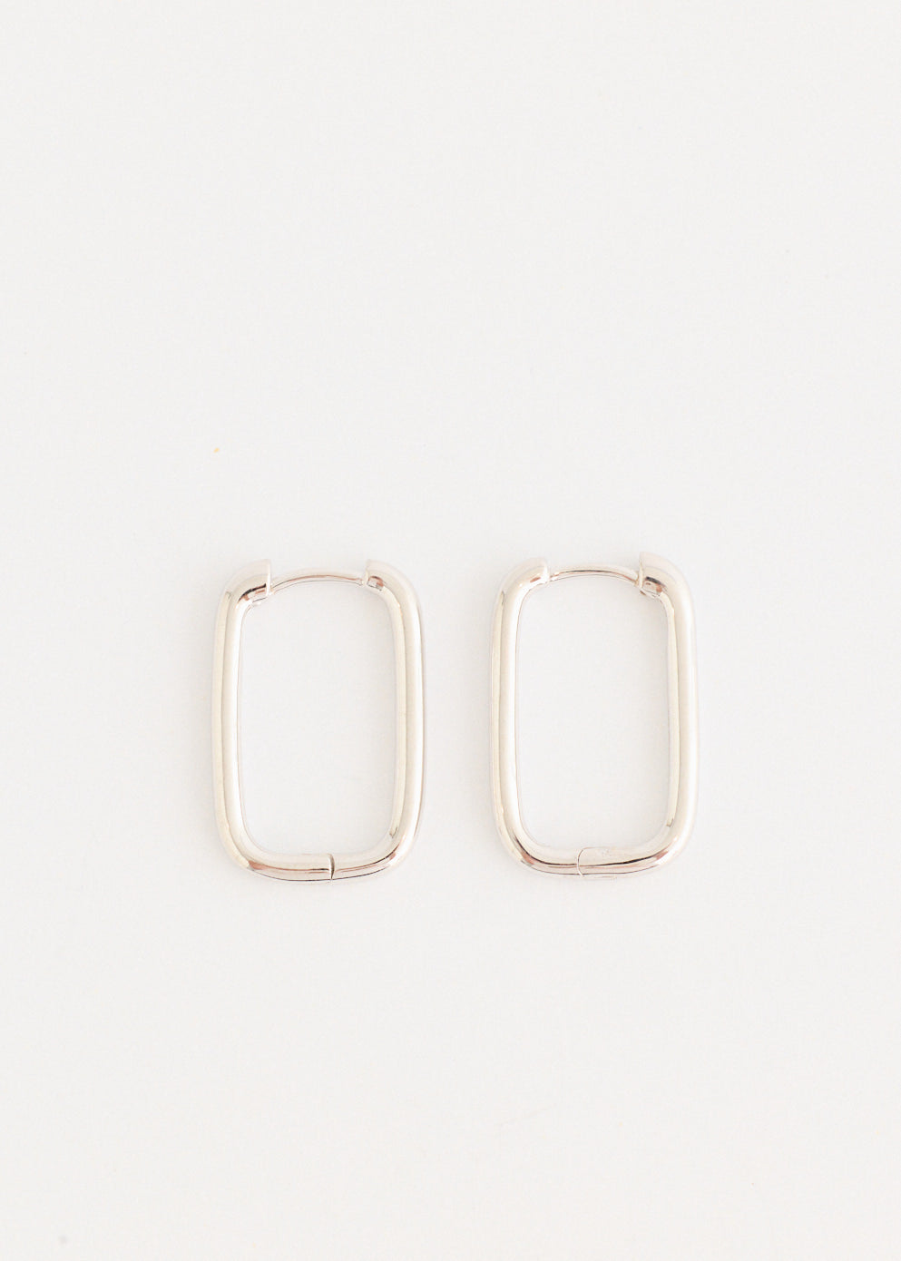 Silver Square Hoop Earrings Large