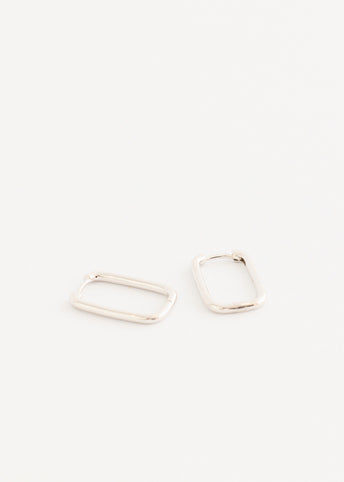 Silver Square Hoop Earrings Large