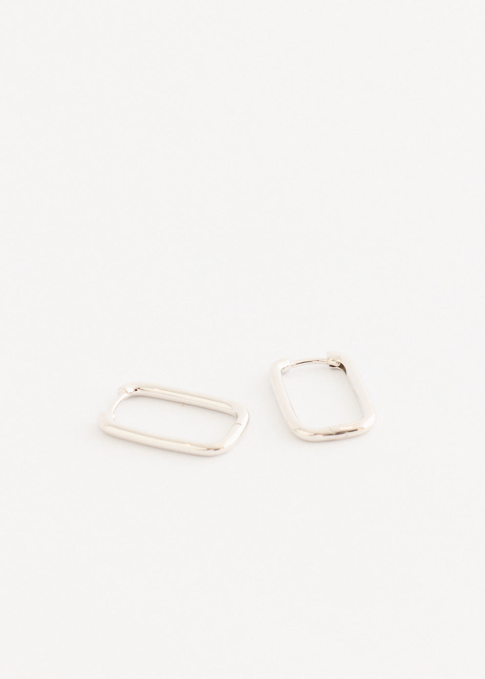 Silver Square Hoop Earrings Large