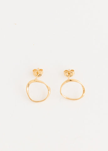 Gold Circle Stud Earrings