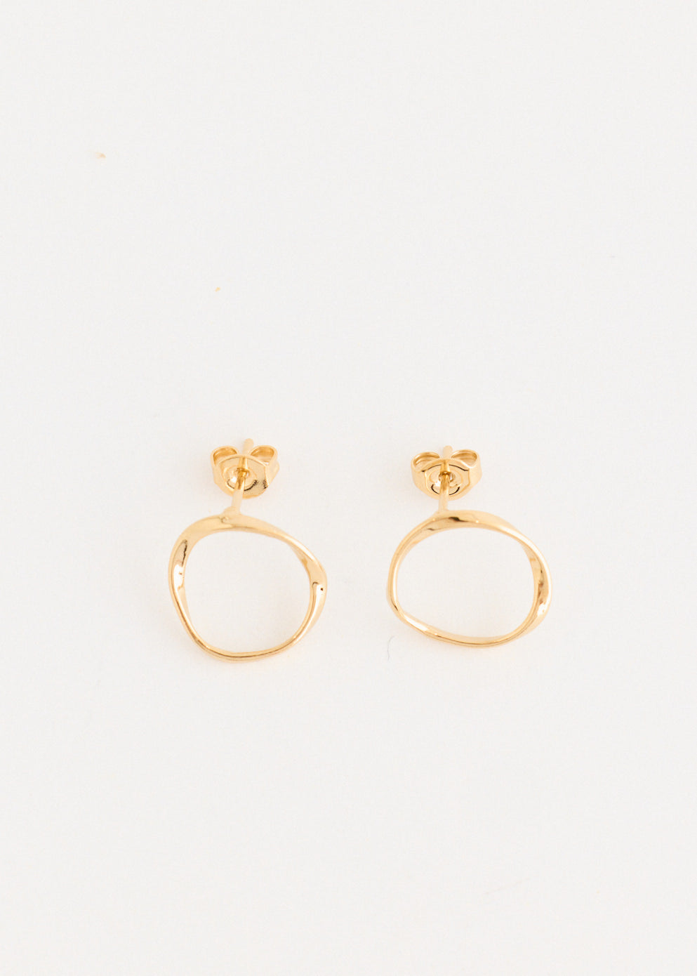Gold Circle Stud Earrings