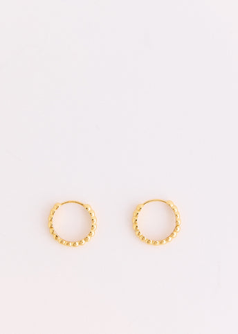 Gold Beaded Clicker Hoops