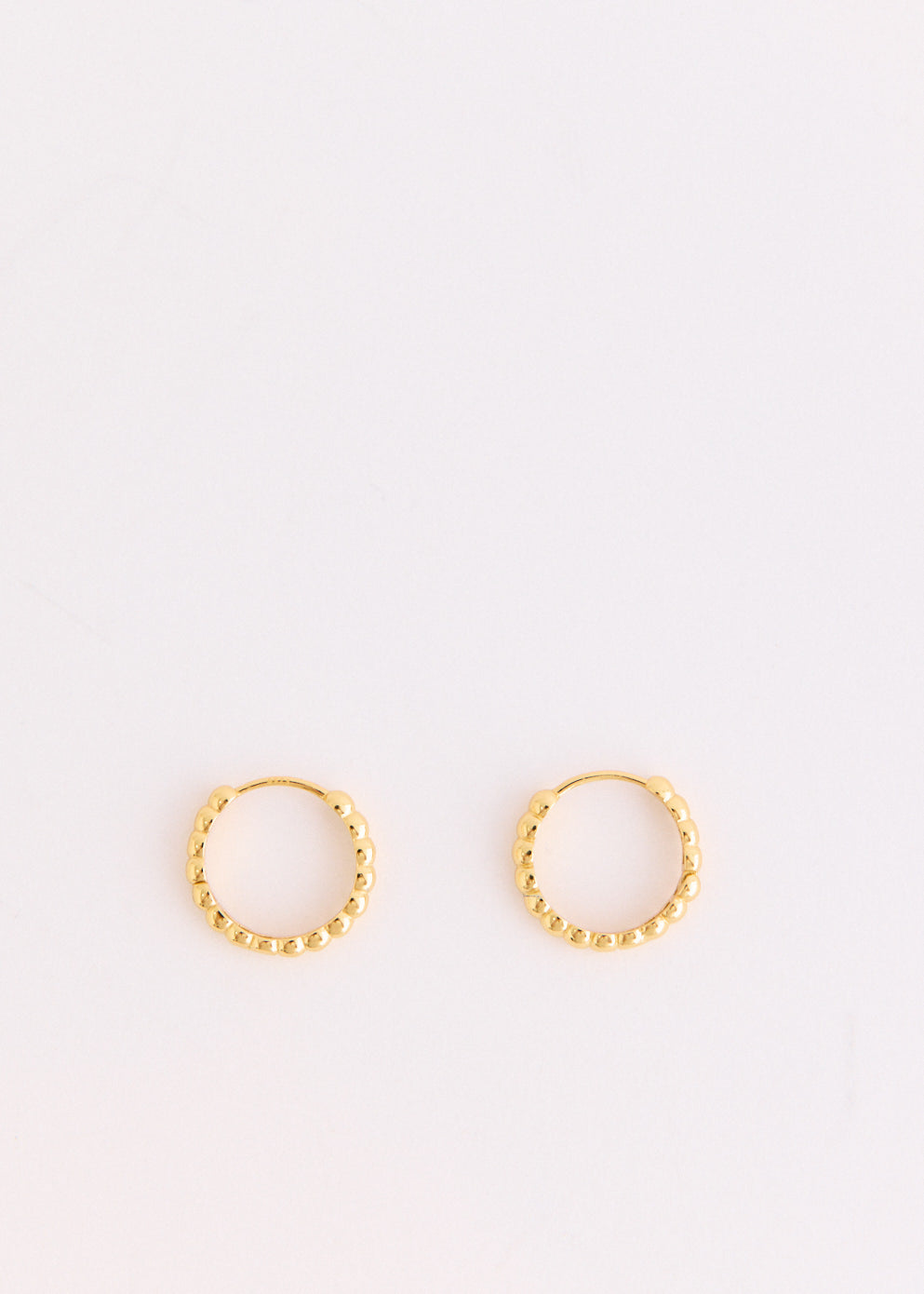 Gold Beaded Clicker Hoops