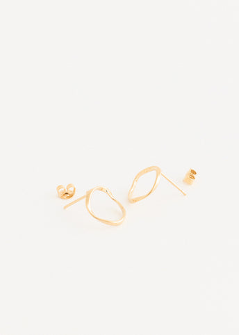 Gold Circle Stud Earrings