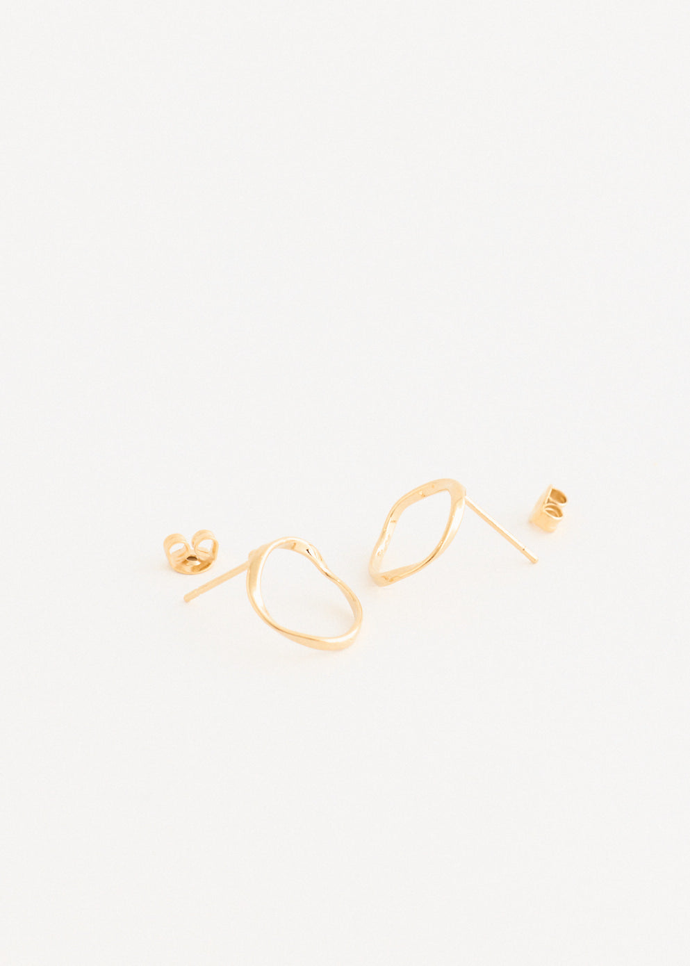 Gold Circle Stud Earrings